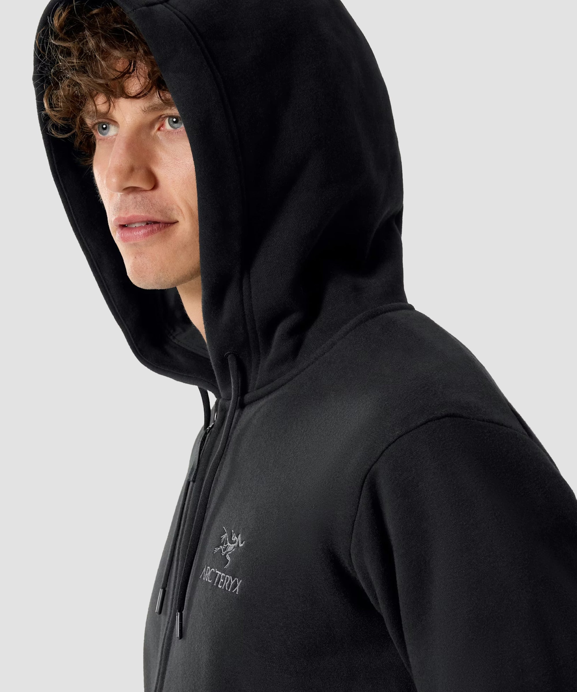 Sweat à capuche zippé en polaire Emblem, taille M X000009929