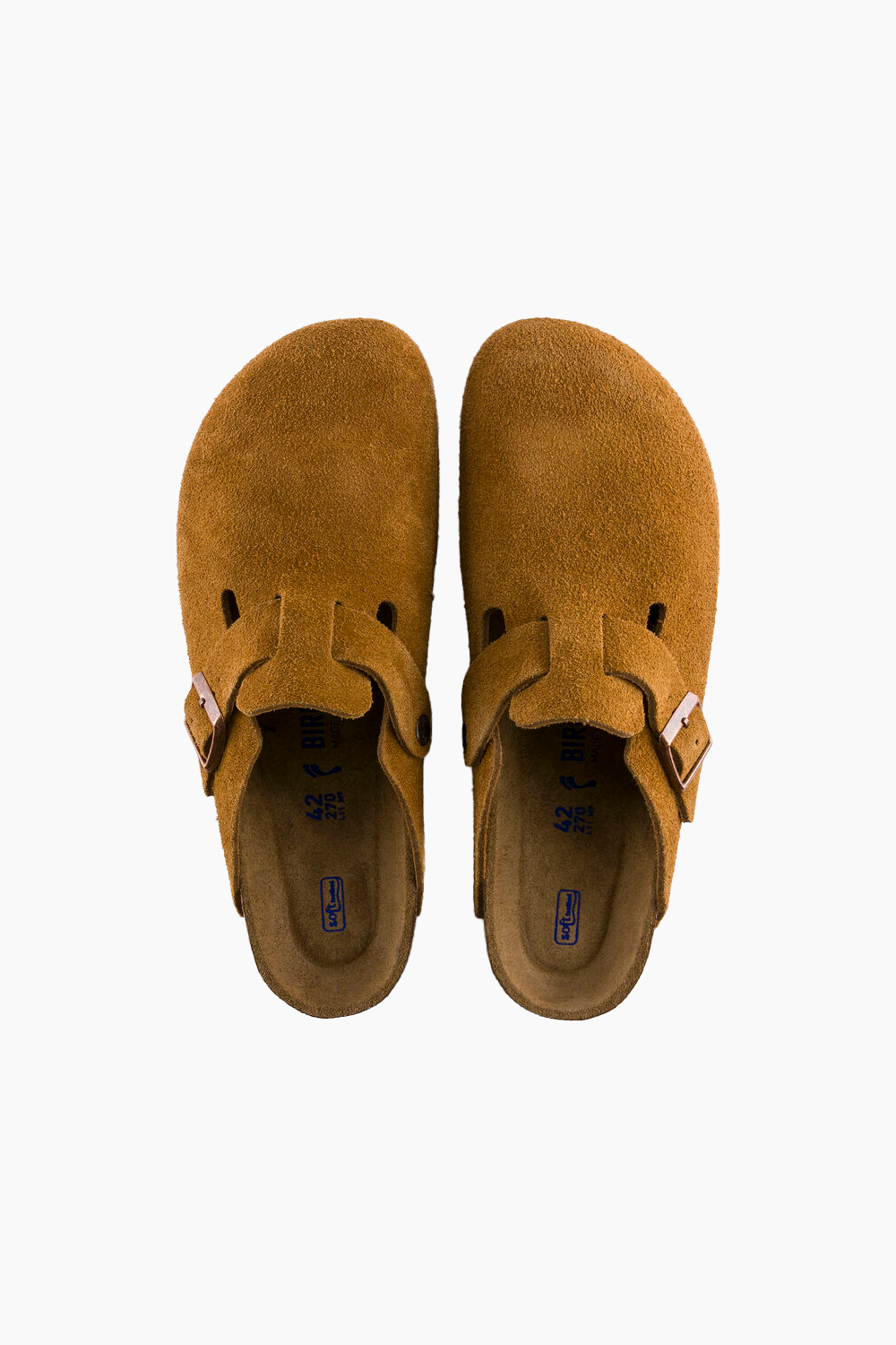Birkenstock Boston Soft Footbed Suede Leather in Mink (Narrow)