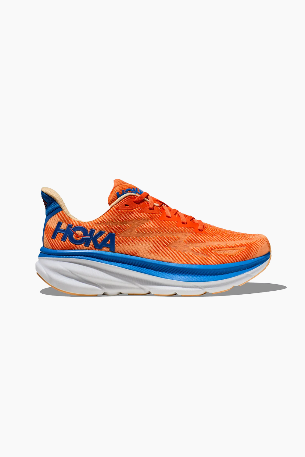 Hoka Men's Clifton 9 Sneaker in Vibrant Orange/Impala