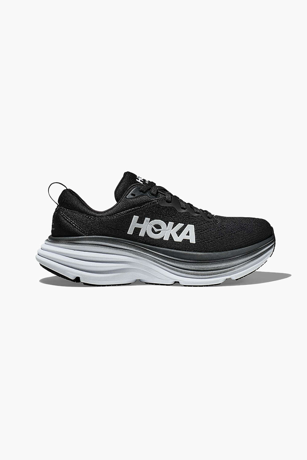 Hoka Men's Bondi 8 Sneaker in Black/White