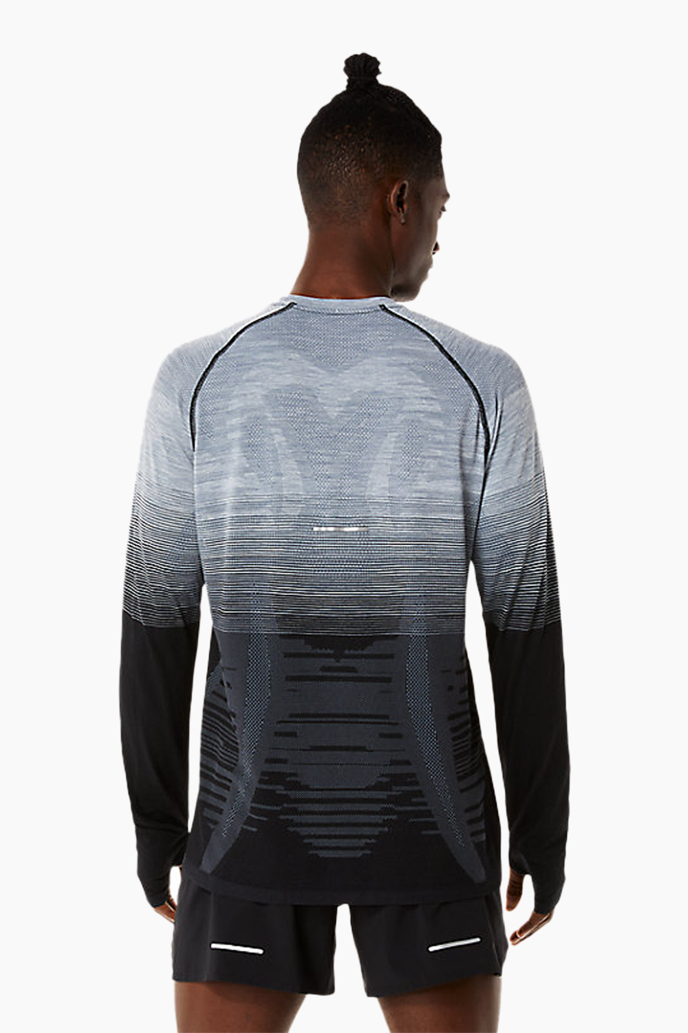 ASICS Men's Seamless LS Top in Black/Carrier Grey