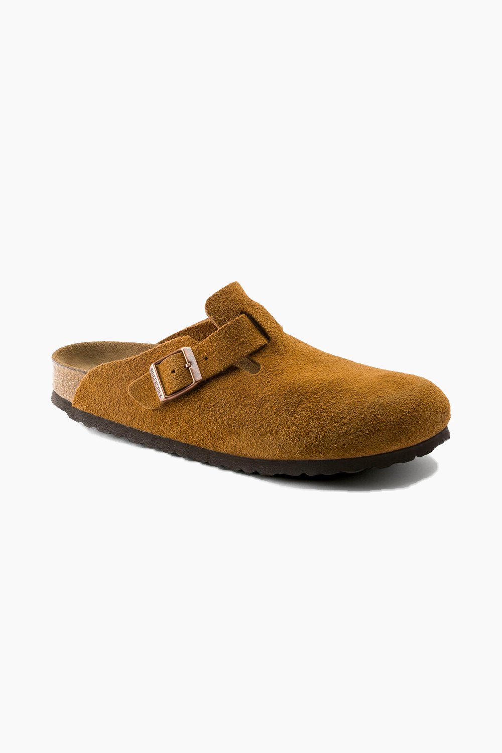 Birkenstock Boston Soft Footbed Suede Leather in Mink (Narrow)