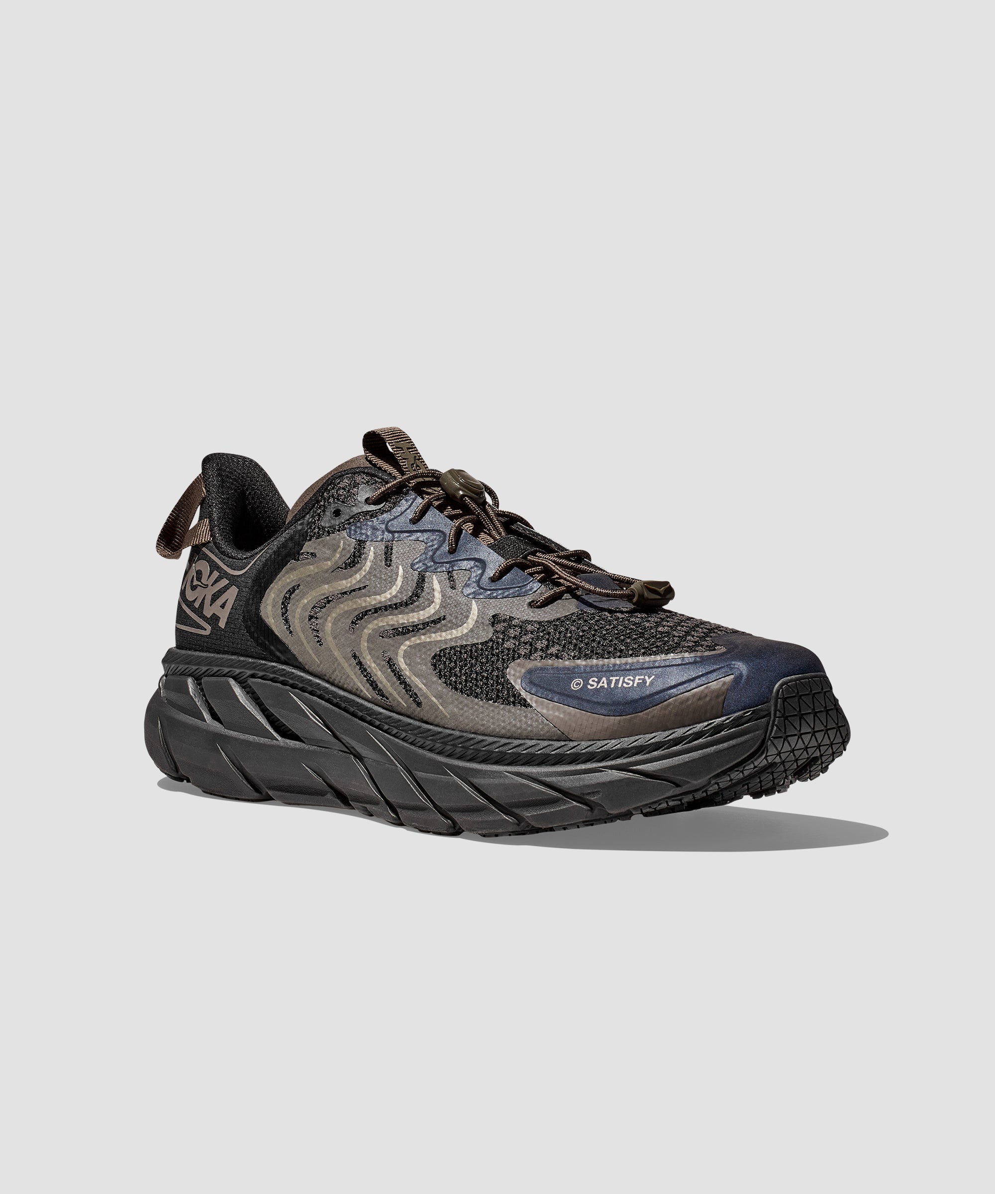 Baskets unisexes HOKA® X SATISFY® Clifton LS en fer forgé/noir