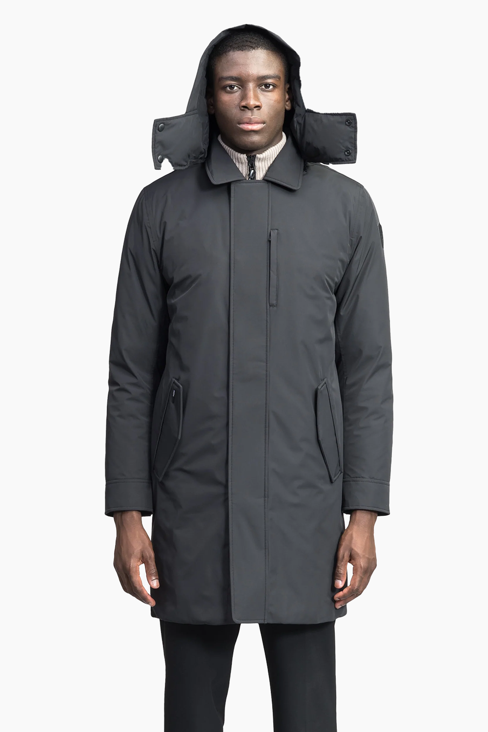 Men's Nord Tailored Trench Coat in Black
