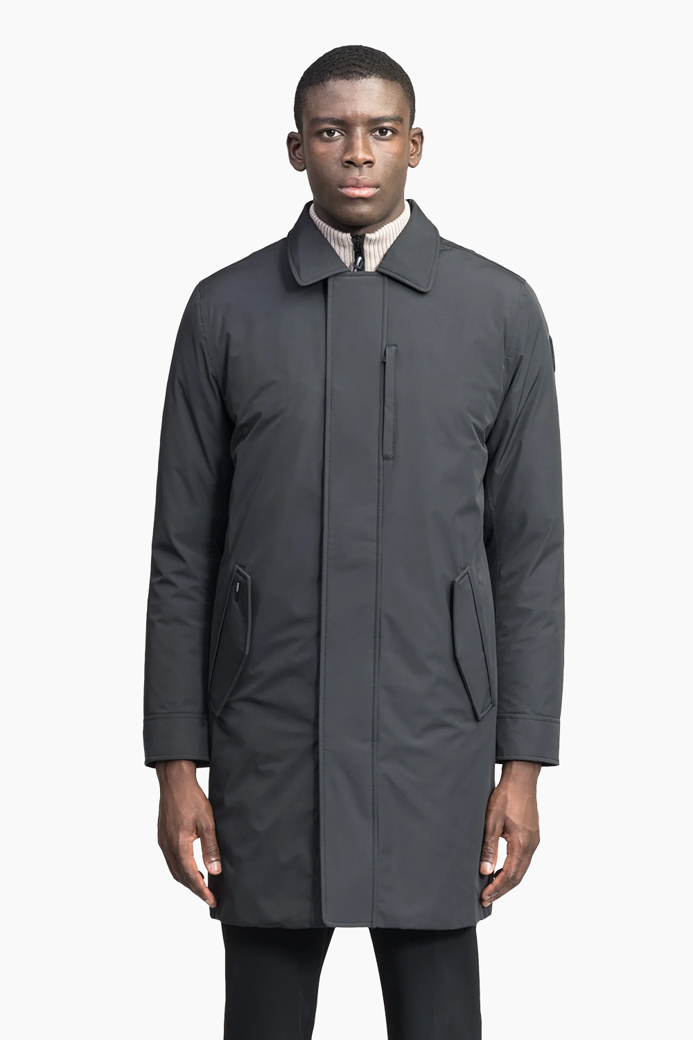 Men's Nord Tailored Trench Coat in Black
