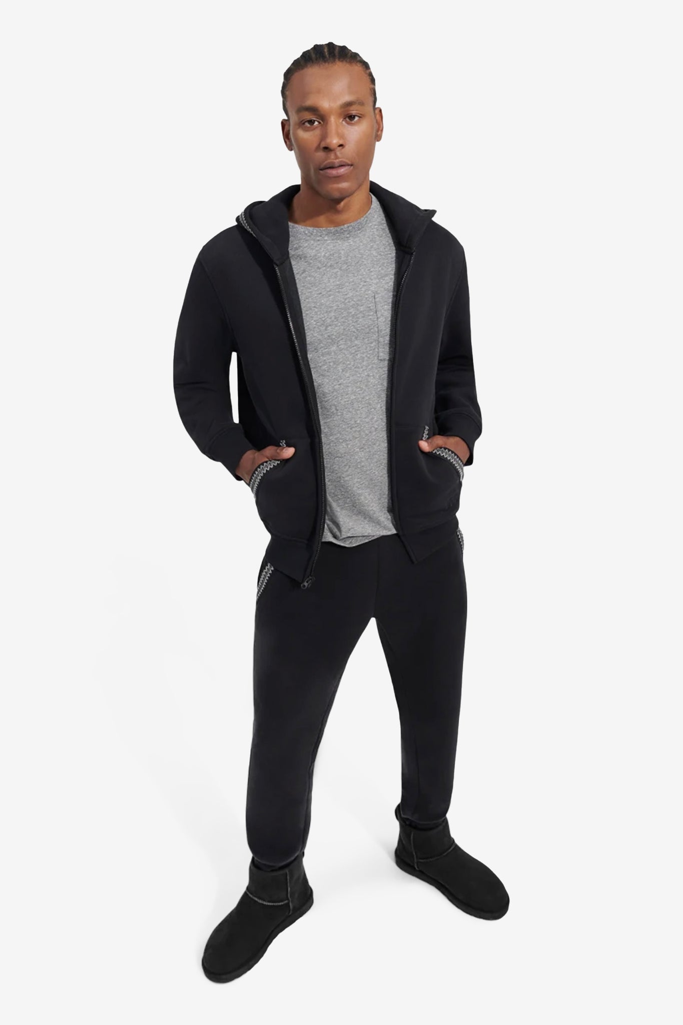 UGG Men's Tasman Full Zip Hoodie in Tar