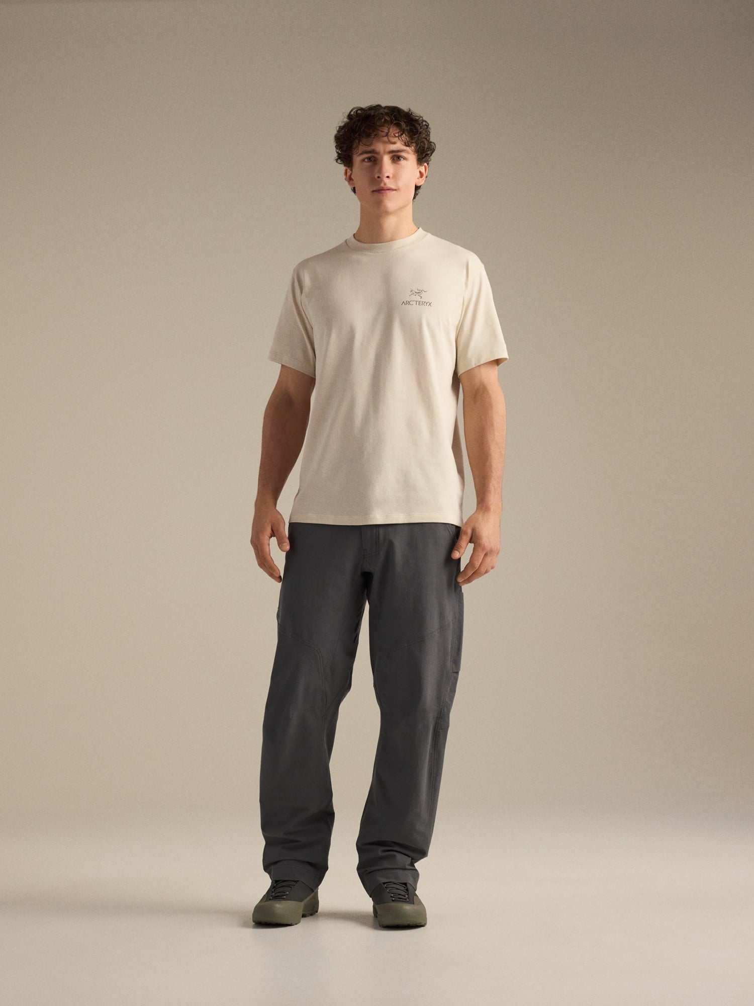 Kragg SL Cotton Bird Word Shirt SS - Sea Salt / Mongoose