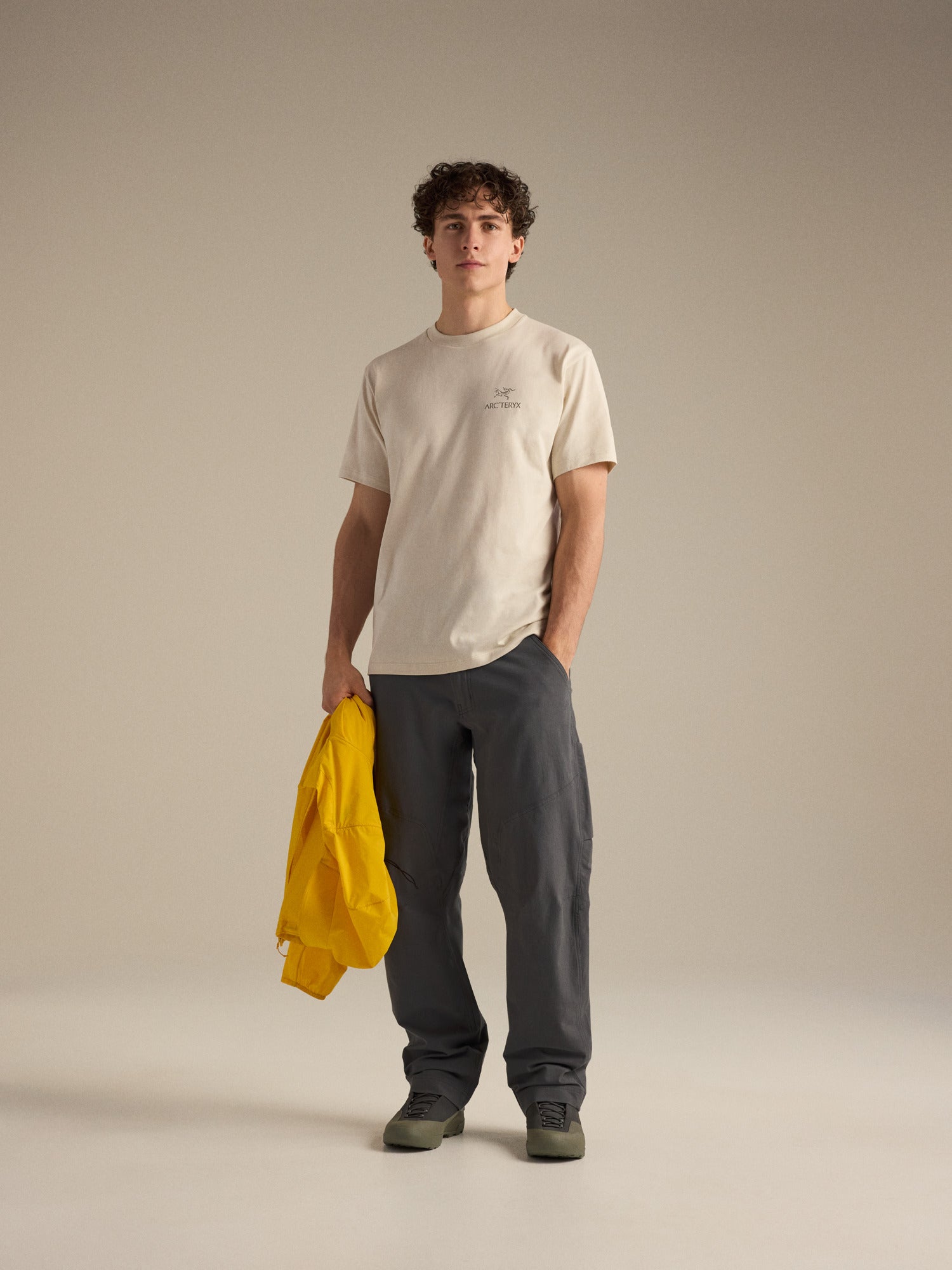 Kragg SL Cotton Bird Word Shirt SS - Sea Salt / Mongoose