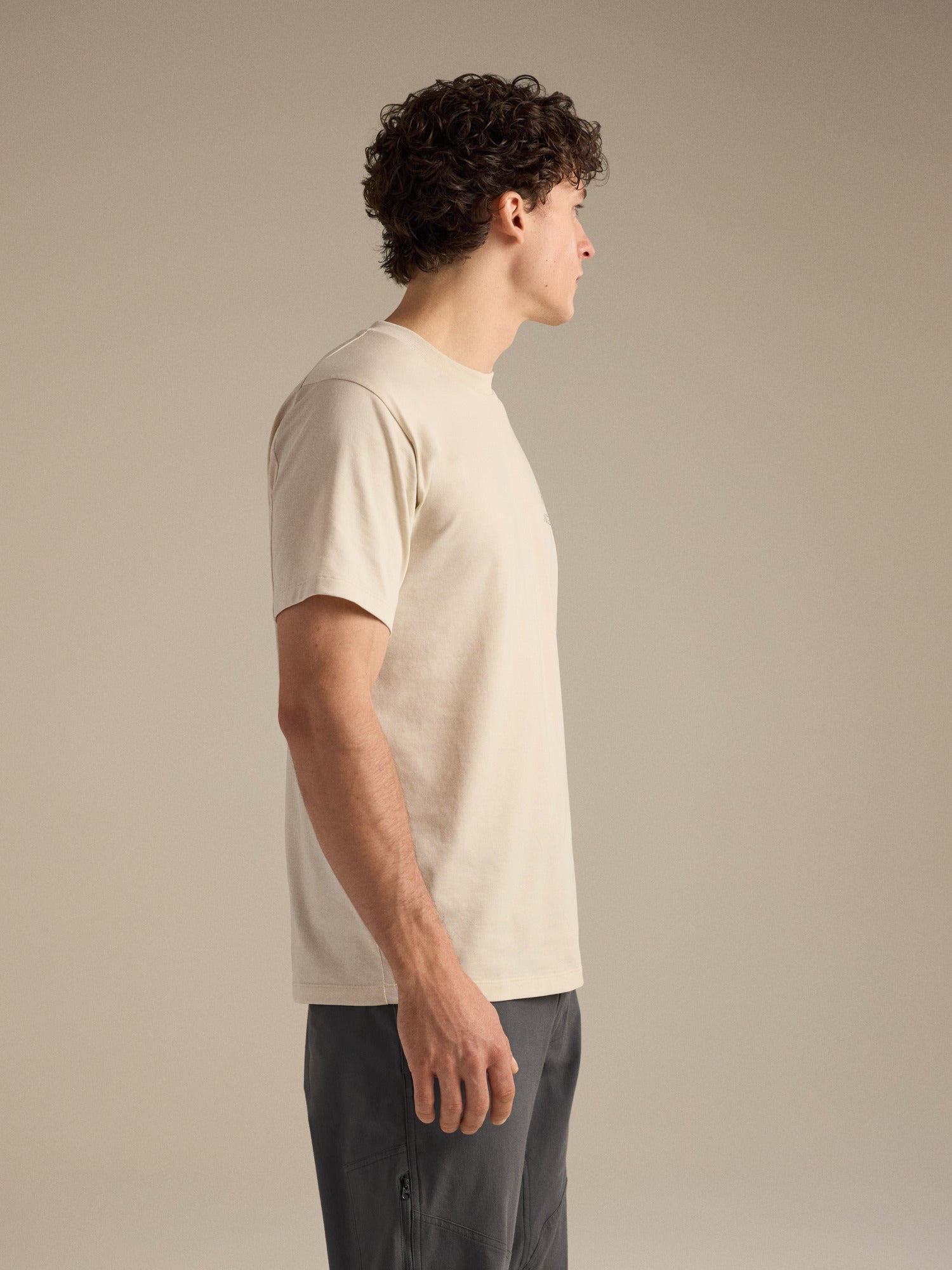 Kragg SL Cotton Bird Word Shirt SS - Sea Salt / Mongoose