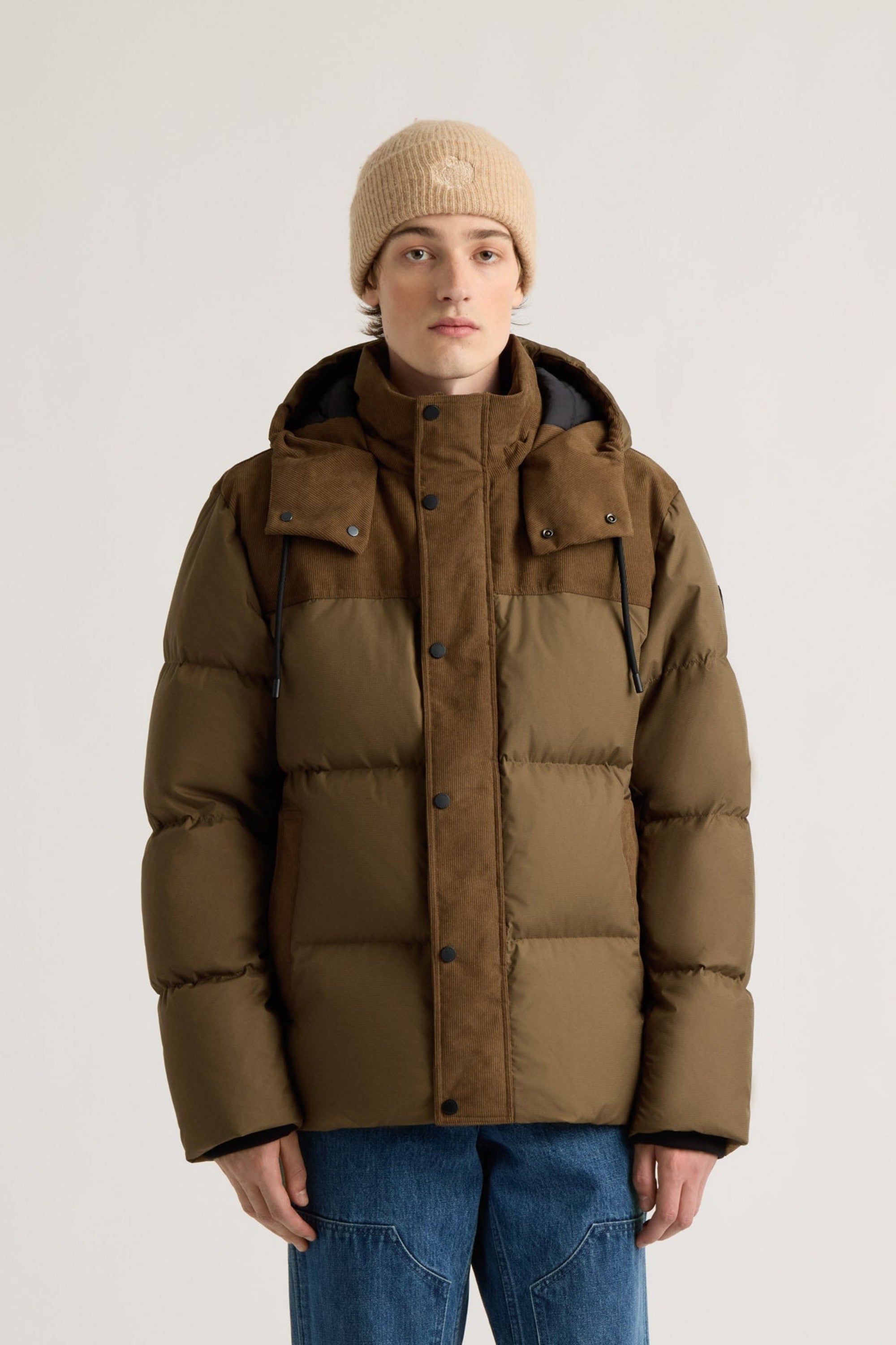 Kanuk Men's Montauban Mixed-Media Puffer – Bark