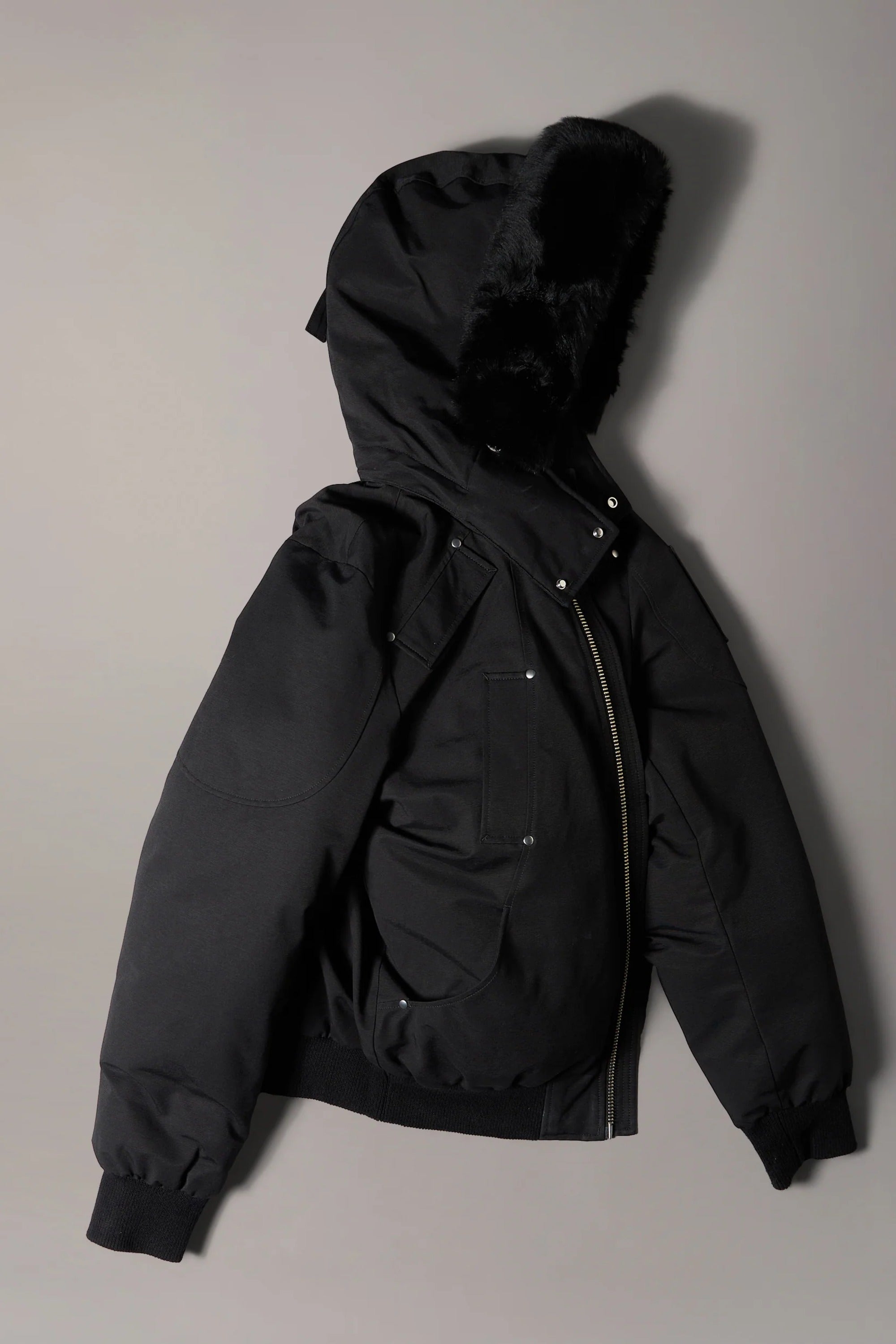 Moose Knuckles Original Ballistic Down Bomber Black/Black – flat lay