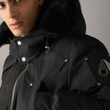 Moose Knuckles Original Ballistic Down Bomber Black/Black – shearling hood detail
