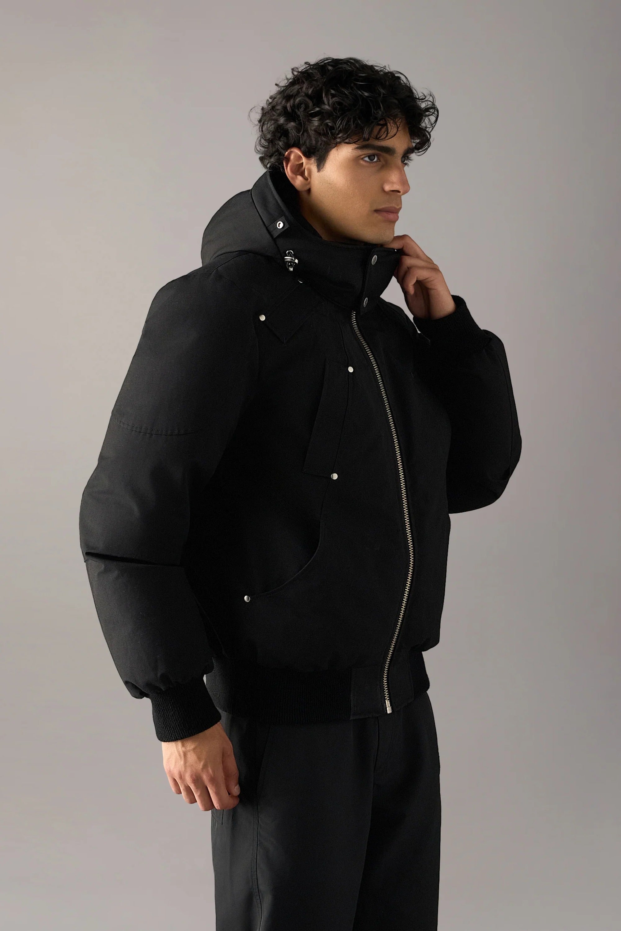 Moose Knuckles Original Ballistic Down Bomber Black/Black – side