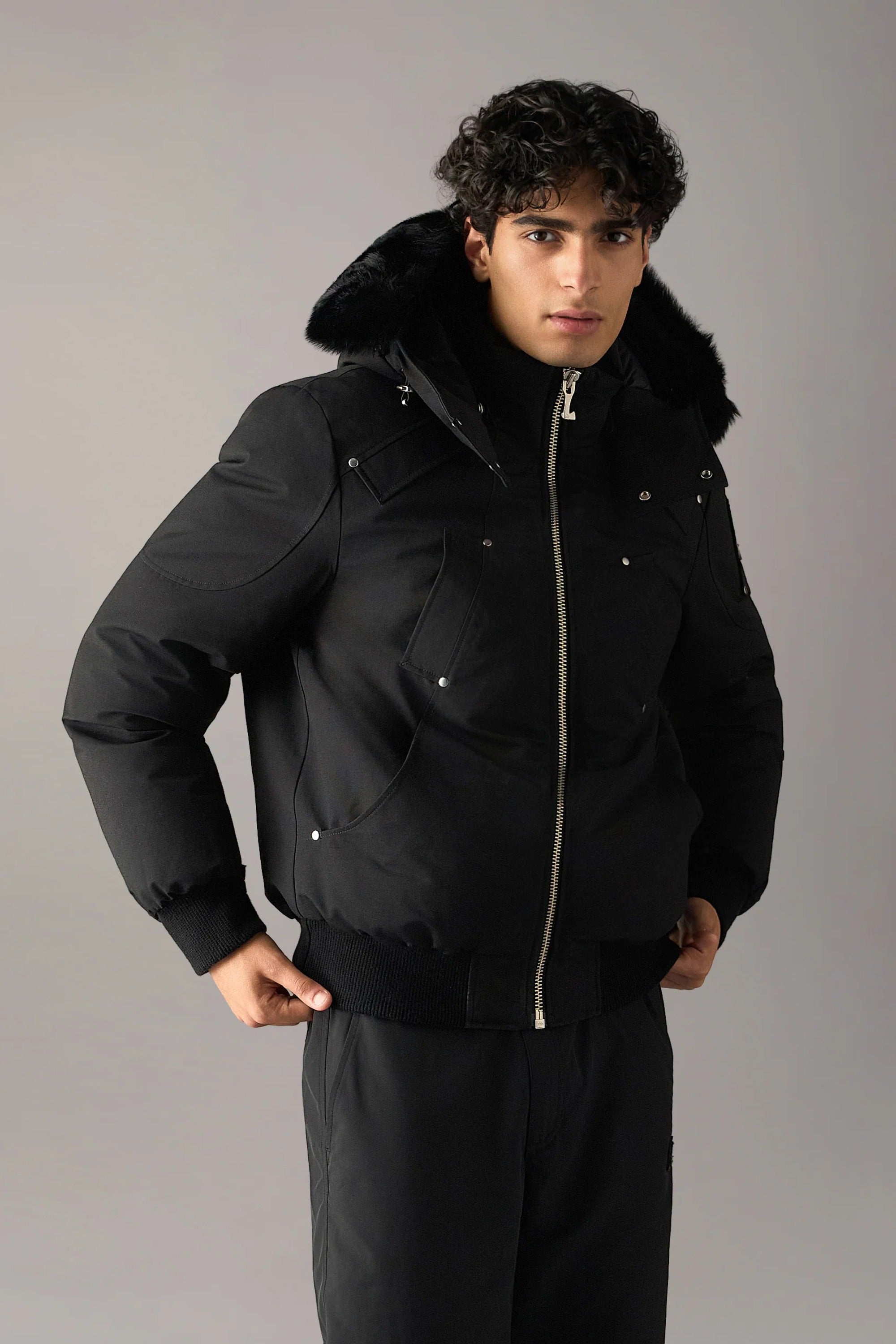 Moose Knuckles Original Ballistic Down Bomber Black/Black – front