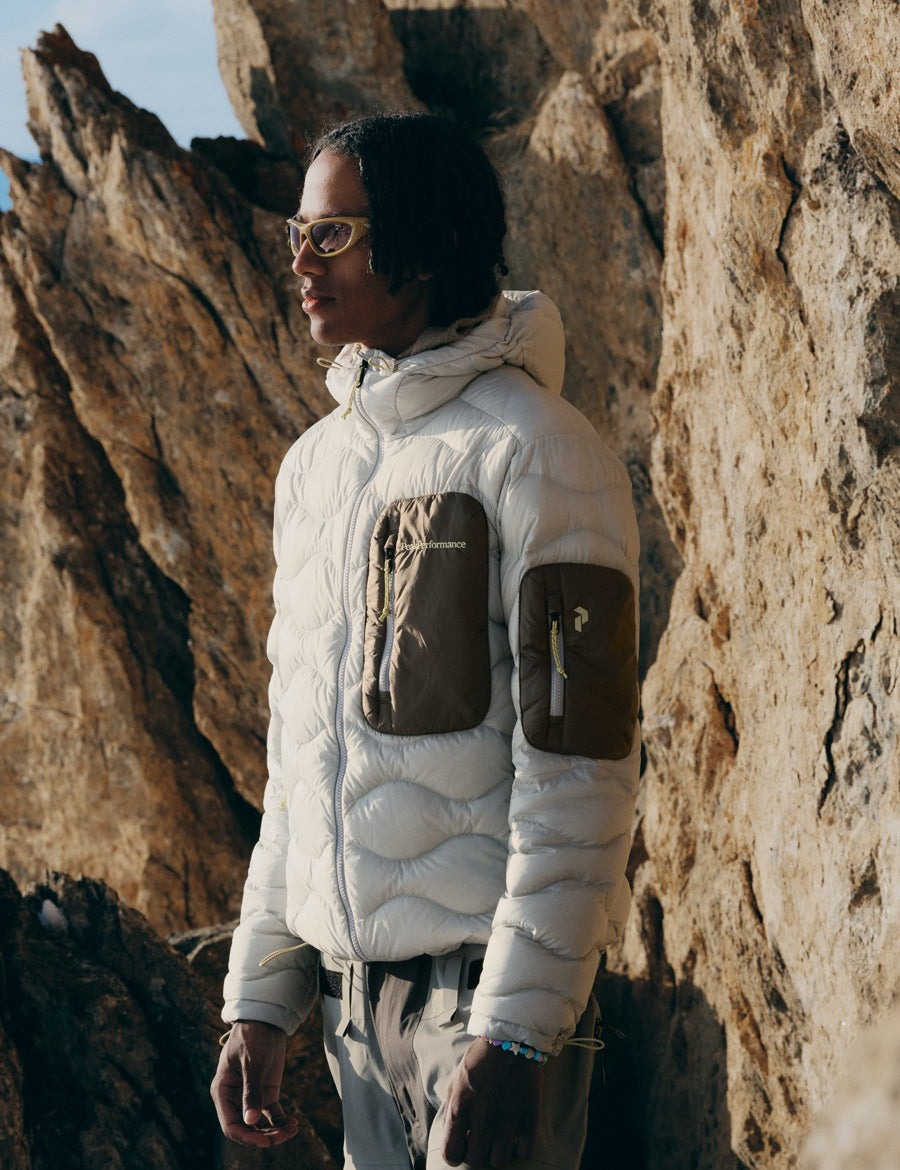 Peak Performance FW26 campaign - men's Helium down jacket